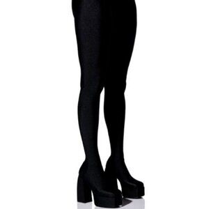 AZALEA WANG " HOLLYWOOD LIMELIGHT"  STRETCH CHUNKY HEEL PANT BOOT (BRAND NEW !!!